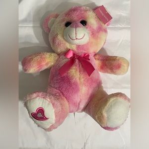 Holiday Home Pastel Rainbow Tie Dye Teddy Bear Plush Stuffed Toy NEW	12”